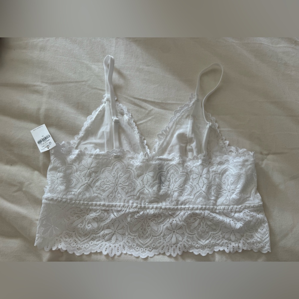 White Lace Longline Bralette NWT - Picture 2 of 2
